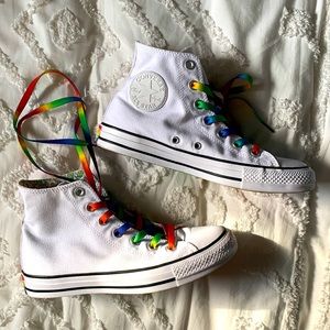 PRIDE Converse High Tops, women’s size 8.5.